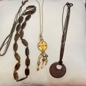 Bulk lot set of 3 cool & sexy Art Deco, Boho inspired necklaces J 109